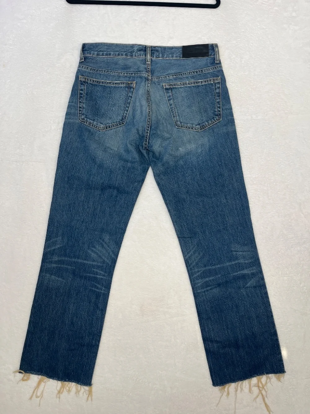 Acne Studios Distressed Kick Leg Denim Jeans Raw Hem Rocker Designer sz 31/32